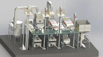 Bohnen Kichererbsen Linsenschälmaschine Erbsenspaltung in Mehlmühlenlinie Verarbeitung und Verpackung Nigeria